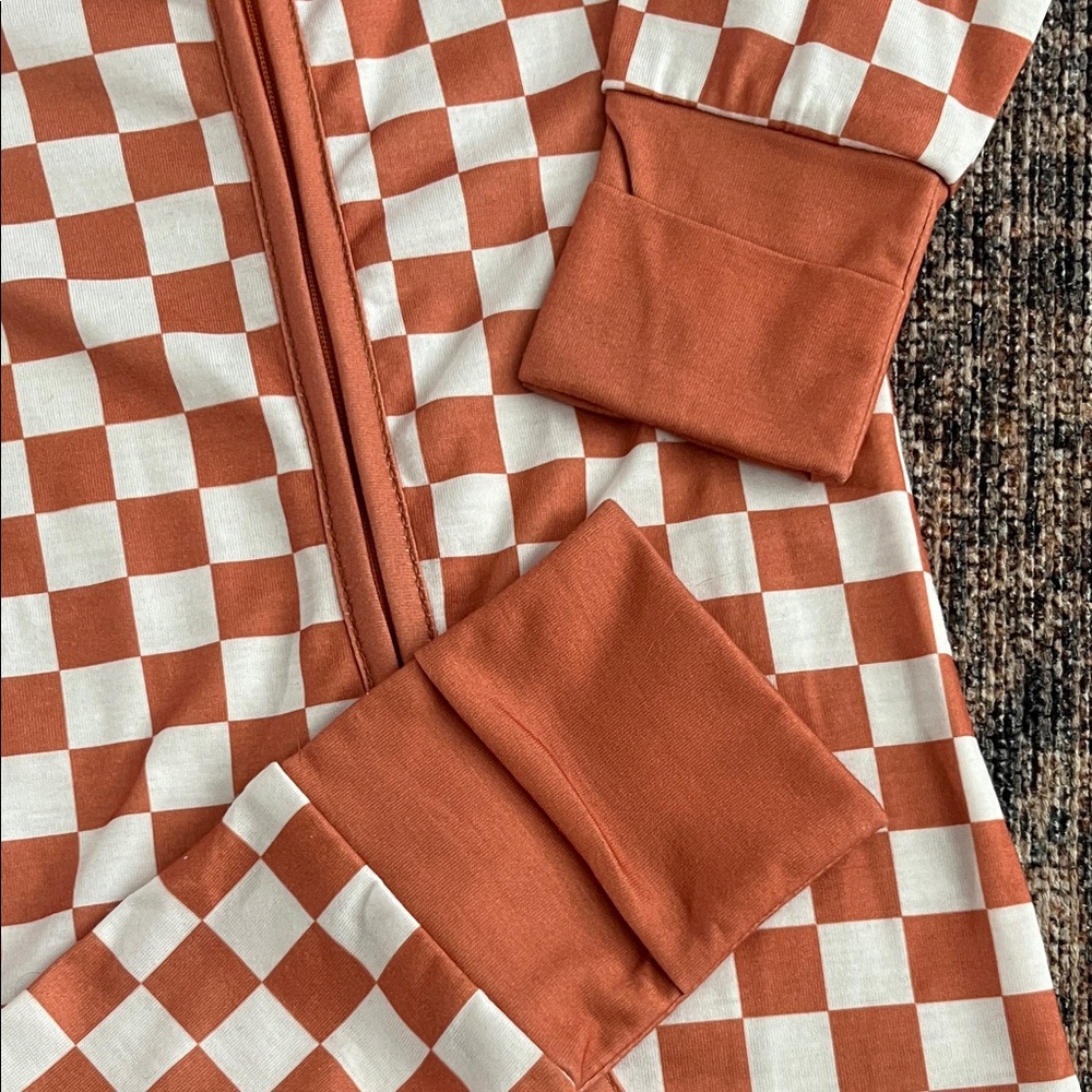 Copper Checkered Baby Convertible Sleeper - Picture 2 of 4